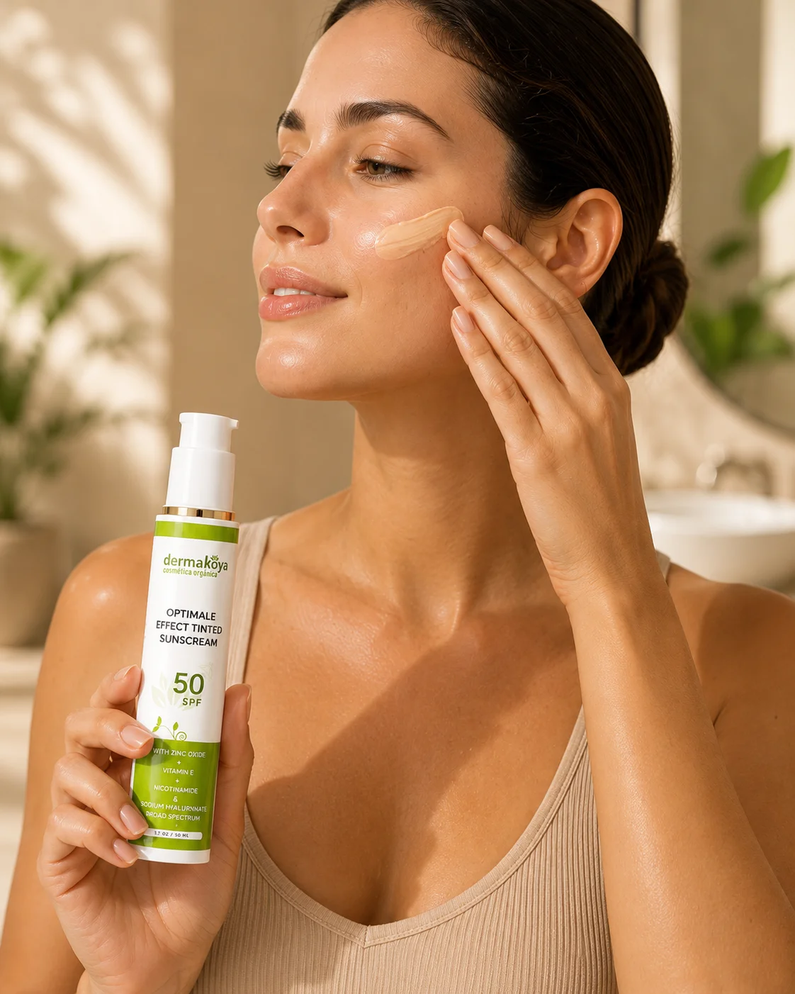 DERMAKOYA — Protector solar facial con color SPF 50